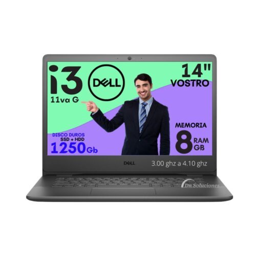 Laptop Dell vostro core I3 11va G disco duro ssd 250 gb 1 tb hdd memoria ram 8 gb 14 dn Soluciones