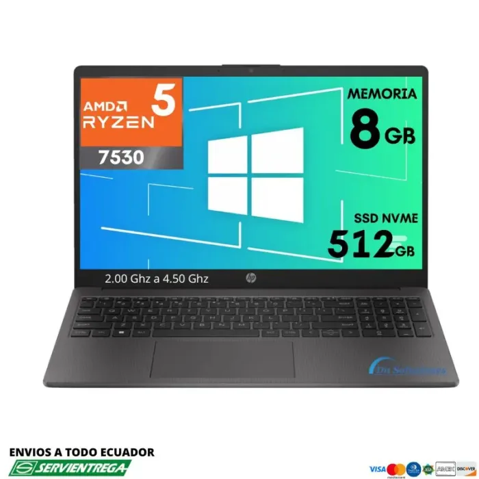 Laptop Hp 250 G10 Ryzen 5 7530U SSD 512 Gb Ram 8 Gb  Win 11 envió incluido | 30w
