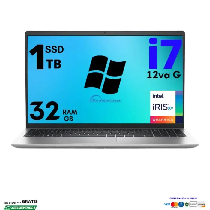 Laptop Dell Inspiron 3520 i7 12va generación SSD 1 Tb Ram 32 Gb 15.6" Windows 11 | 75w