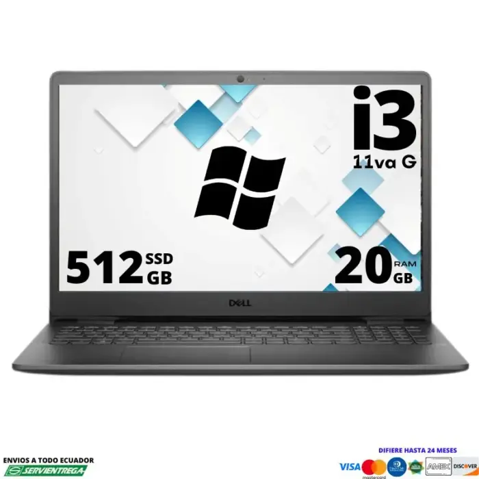 Laptop Dell Inspiron Core i3 11va G Ssd 512 Gb Memoria Ram 20 Gb 15.6″ Windows 11 | 93w