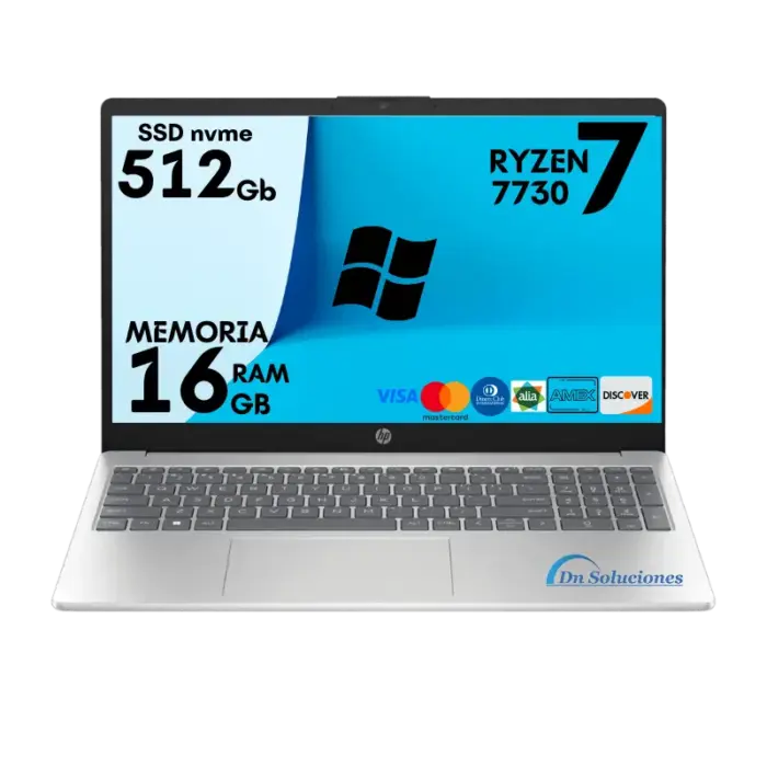 Laptop HP AMD Ryzen 7730u Ssd 512 Gb Memoria Ram16 Gb 15.6″ Windows 11 | 65w