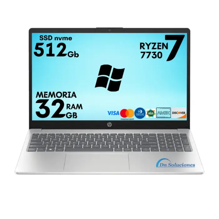 Laptop HP AMD Ryzen 7730u Ssd 512 Gb Memoria Ram 32 Gb 15.6″ Windows 11 | 66w