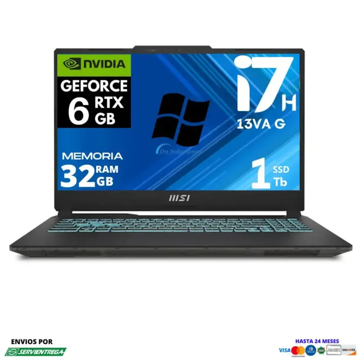 Laptop Msi Cyborg A13VE Core i7 13620H SSD 1 Tb Ram 32 Gb Nvidia RTX 6 Gb Windows |MSI2
