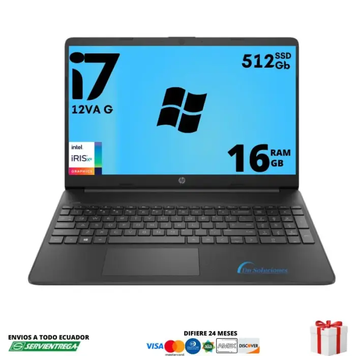 "Laptop HP 250 G9 Core i7 12va Generación | Envío Gratis Ecuador | Dn Soluciones" | 60w