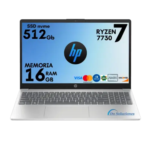 Laptop HP Ryzen 7 7730u | 16GB RAM | 512GB SSD | Rendimiento y velocidad | Ecuador | FreeDos | 65s