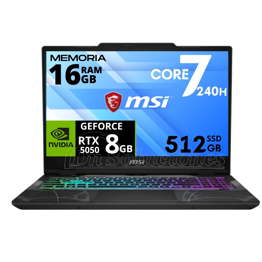Laptop MSI Cyborg 15 RTX 5050 8GB Core 7 240H Dn Soluciones