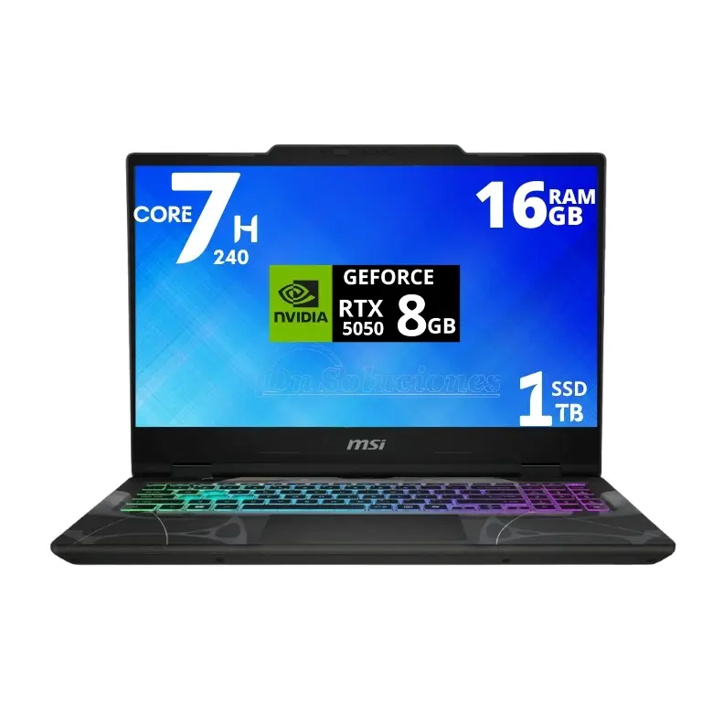 Laptop MSI Cyborg 15 Core 7 RTX 5050 Dn Soluciones Sin Iso