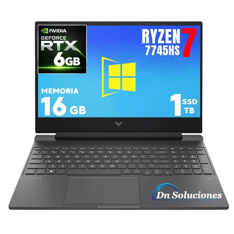 HP VICTUS AMD RYZEN 7 7445HS RTX 3050 6GB ram 16 GB Dn Soluciones